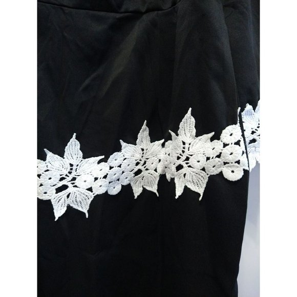 Rosewe Dresses Cocktail Black With Floral Embroidery Midi Dress